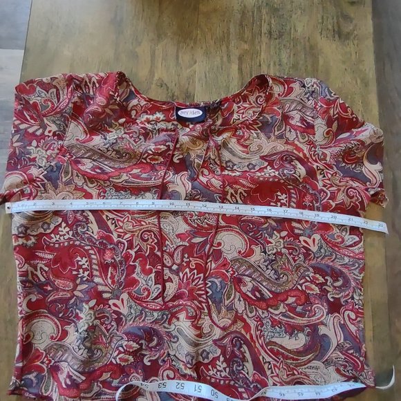 Zoey & Beth Paisley Blouse Size L - Picture 7 of 11